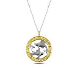 Gümüş Gold Balık Burcu Kolye 
