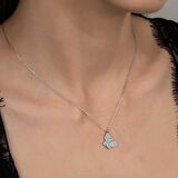 Swarovski Taşlı Gümüş Kelebek Bayan Kolye