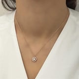Gümüş Minimal Yuvarlak Tektaş Kadın Kolye