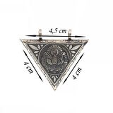 Gümüş Üçgen İçi Açılabilen Osmanlı Arma Muskalık Kolye