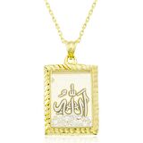 Gümüş Allah Yazılı Kadın Kolye