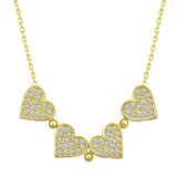 Gümüş Beyaz Taşlı Kalpli Açılabilen Yonca Kadın Kolye