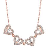 Gümüş Beyaz Taşlı Kalpli Açılabilen Yonca Kadın Kolye