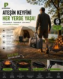 Yuvarlak Katlanır Ayaklı Şömine & Ateş Çukuru ve Mangal - Çantalı