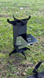 Roket Soba, Rocket Stove, Kamp Ocağı, Odunlu Kamp Sobası Çantalı