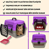 Beylini Kedi Köpek Evcil Hayvan Taşıma Kutusu Yumuşak Zeminli Portatif Seyahat Veteriner Uyumlu Hafif Evcil Hayvan Çantası Pratik Kullanımlı Evcil Hayvan Taşıyıcı Mor 28X33X45 cm