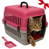 Beylini Kedi Köpek Evcil Hayvan Taşıma Kutusu Yumuşak Zeminli Portatif Seyahat Veteriner Uyumlu Hafif Evcil Hayvan Çantası Pratik Kullanımlı Evcil Hayvan Taşıyıcı Pembe 28X33X45 cm