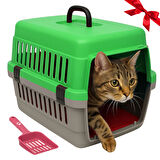 Beylini Kedi Köpek Evcil Hayvan Taşıma Kutusu Yumuşak Zeminli Portatif Seyahat Veteriner Uyumlu Hafif Evcil Hayvan Çantası Pratik Kullanımlı Evcil Hayvan Taşıyıcı Yeşil 28X33X45 cm