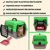 Beylini Kedi Köpek Evcil Hayvan Taşıma Kutusu Yumuşak Zeminli Portatif Seyahat Veteriner Uyumlu Hafif Evcil Hayvan Çantası Pratik Kullanımlı Evcil Hayvan Taşıyıcı Yeşil 28X33X45 cm