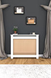 Kapaklı Kalorifer Petek Kapama 150 Cm (İÇ ÖLÇÜSÜ) Hazeran Desenli Mdf Mat Beyaz