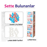 Cinsiyet Belirleme Parti Seti; Baby Kutu, Banner, Folyo Balon Ve Balon Zincir Seti Konsept 4 