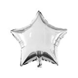 Gümüş Konsept 9 Yaş Doğum Günü Kutlama Seti Beyaz Gümüş Konfetili Balon Rakam Yıldız Folyo ve Banner
