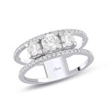 1.05 Ct Alyanslı Su Yolu Üçtaş Pırlanta Yüzük