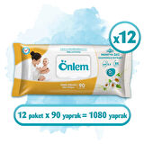 Önlem Papatyalı Islak Havlu 90x12 Adet