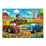 Ahşap Mdf Puzzle Yapboz Neşeli Çiftlik Traktörleri 50 Parça 35*50 cm
