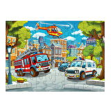 Ahşap Mdf Puzzle Yapboz Şehir İtfaiyesi Görevi 50 Parça 35*50 cm