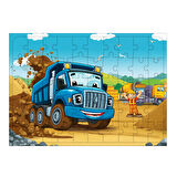 Ahşap Mdf Puzzle Yapboz Mavi Kamyon Macerası 50 Parça 35*50 cm