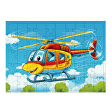 Ahşap Mdf Puzzle Yapboz Macera Helikopteri 50 Parça 35*50 cm