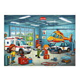 Ahşap Mdf Puzzle Yapboz Araba Tamirhanesi 50 Parça 35*50 cm