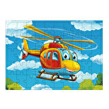 Ahşap Mdf Puzzle Yapboz Sevimli Helikopter 50 Parça 35*50 cm