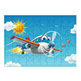 Ahşap Mdf Puzzle Yapboz Sevimli Uçak 50 Parça 35*50 cm
