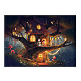 Ahşap Mdf Puzzle Yapboz Büyülü Ağaç Ev 50 Parça 35*50 cm