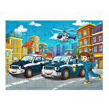 Ahşap Mdf Puzzle Yapboz Kasaba Polis Görevi 50 Parça 35*50 cm
