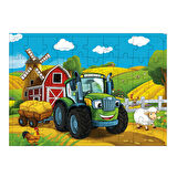 Ahşap Mdf Puzzle Yapboz Yeşil Çiftlik Traktörü 50 Parça 35*50 cm