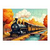 Ahşap Mdf Puzzle Yapboz Eski Trende Macera 50 Parça 35*50 cm