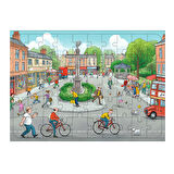 Ahşap Mdf Puzzle Yapboz Şehirde Bisiklet Yarışı 50 Parça 35*50 cm