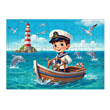 Ahşap Mdf Puzzle Yapboz Küçük Denizci Macerası 50 Parça 35*50 cm