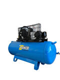 POWER 200 Lt Döküm Kafalı Yağlı Pistonlu Kompresör 380 Volt Trifaze, 3 Hp, 2 Piston, 8 Bar