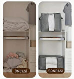  Pencere ve Kulplu 1pc Polyester Giysi Depolama Çantası