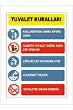 Tuvalet Kuralları Talimat Levhası A4 (21 CM X 29,7 CM)