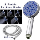 Purvex Home Rondo mafsallı duş seti 5 farklı su akış duş başlığı takımı paslanmaz el duş seti