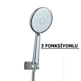  3 Fonksiyonlu Çevirmeli Duş Seti Model Venüs Mafsallı Duş seti 3 Katmanlı Lüks Duş Hortumu