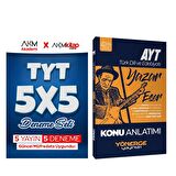Yönerge AYT Türk Dili ve Edebiyatı Yazar Eser Konu ve AKM TYT 5 Deneme Seti 2 Kitap