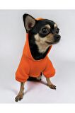 Orange Soft Köpek Sweatshirt, Hoodie, Köpek Kazağı, Köpek Kıyafeti