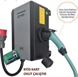 Power Elektronik Mobil 22kW-11kW-7,4kW Elektrikli Araç Şarj İstasyonu-Rfid Kart- Okut Çalıştır