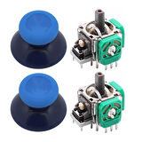 XBOX One Analog Motor Topuz Seti 2+2 One - One S/X - Series S/X Uyumlu Siyah Buz Mavi Mavi