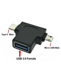 Usb 3.0 To Type C Micro Usb 3.1 Data Şarj Çevirici Dönüştürücü Adaptör