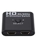 Zilevo Hdmi Splitter 8K 60Hz Switch Bi-Directional Çift Yönlü Çevirici Çoklayıcı