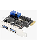 Pci Express Usb 3.0 2 Port Sata Güç 19 Pin Çoklayıcı Kart