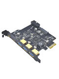 5 Port Pci-e Express Usb 3.0 Type C 3.2 Çoklayıcı Riser Kart