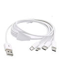 4 in 1 Şarj Kablosu 2x Type-C 2x Micro USB Çoklayıcı 1 Metre