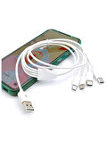4 in 1 Şarj Kablosu 2x Type-C 2x Micro USB Çoklayıcı 1 Metre