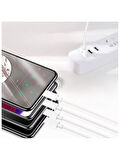 4 in 1 Şarj Kablosu 2x Type-C 2x Micro USB Çoklayıcı 1 Metre