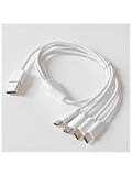 4 in 1 USB Tip-C Şarj Kablosu Çoklayıcı 1 Metre