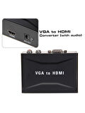 Vga To Hdmi Ses Çıkış Destekli Çevirici Dönüştürücü Adaptör