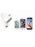 3in1 Çoklu Şarj Kablosu Micro USB 8Pin Lightning 30Pin Apple Uyumlu 1 Metre